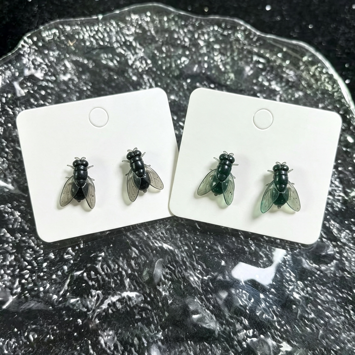 Weird Aesthetic 3D Simulation Fly Bug Stud Earrings
