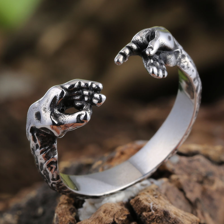 Unique Hand Shape Open Cuff Ring