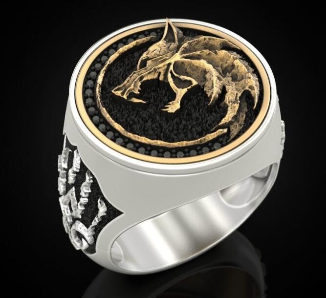 Witch Hunter Wolf Head Ring