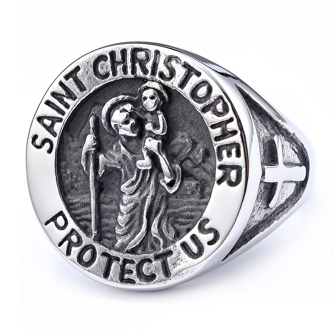 Patron Saint Christopher Travel Protection Amulet Ring
