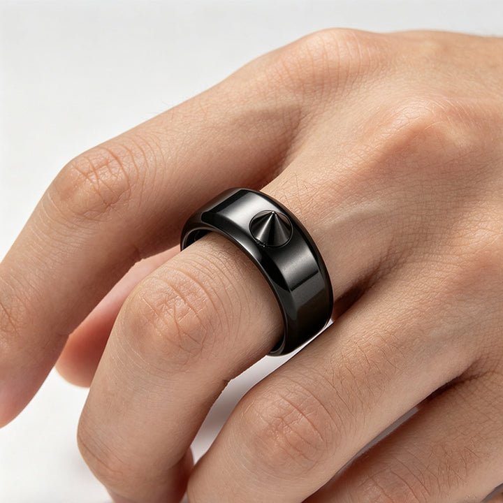 Minimalist Rivet and Spike Ring