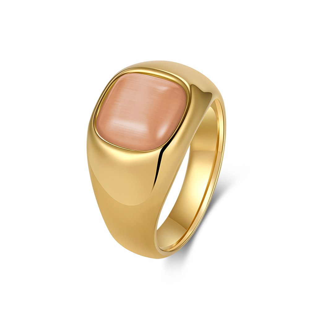Vintage Square Gem Inlaid Statement Ring