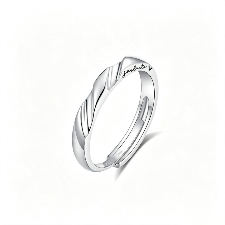 Twist Wave Soulmate Adjustable Couple Rings