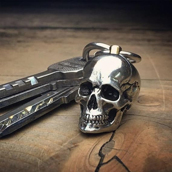 Skull Keychain Gothic Style Key Ring Accessory