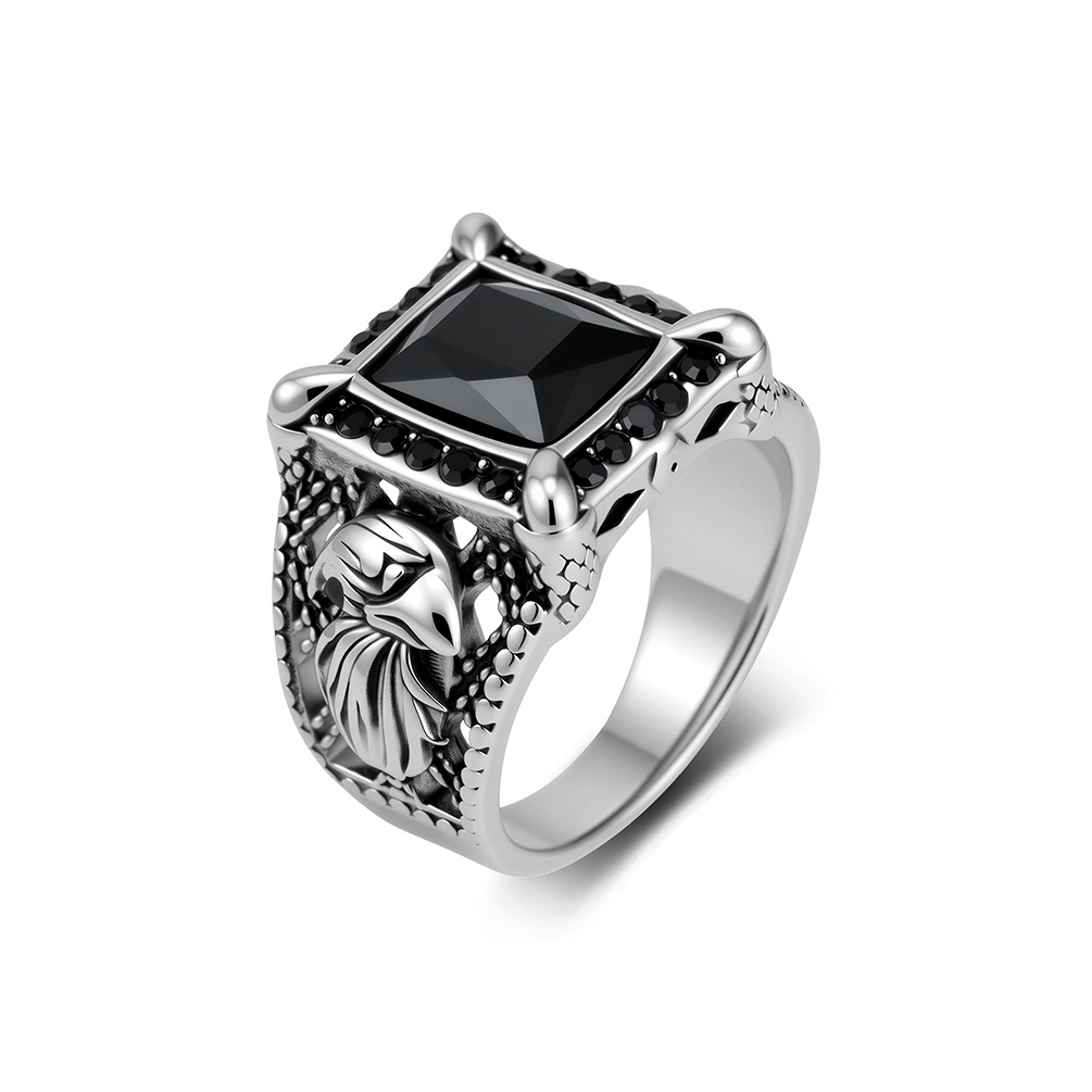 Vintage square black onyx signet ring