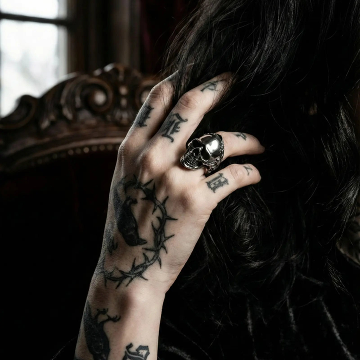 Vintage Skull Gothic Statement Ring