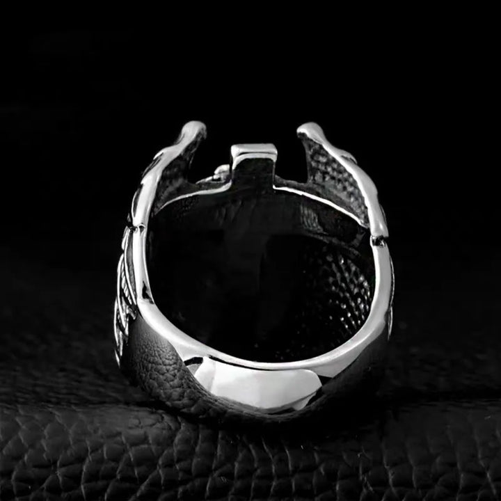 Angel Wings Cross Ring