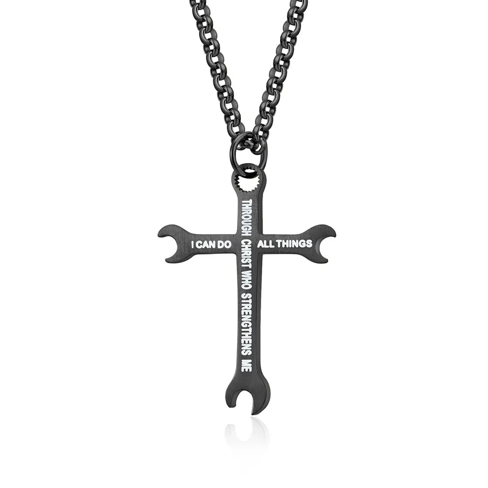 Wrench Cross Necklace