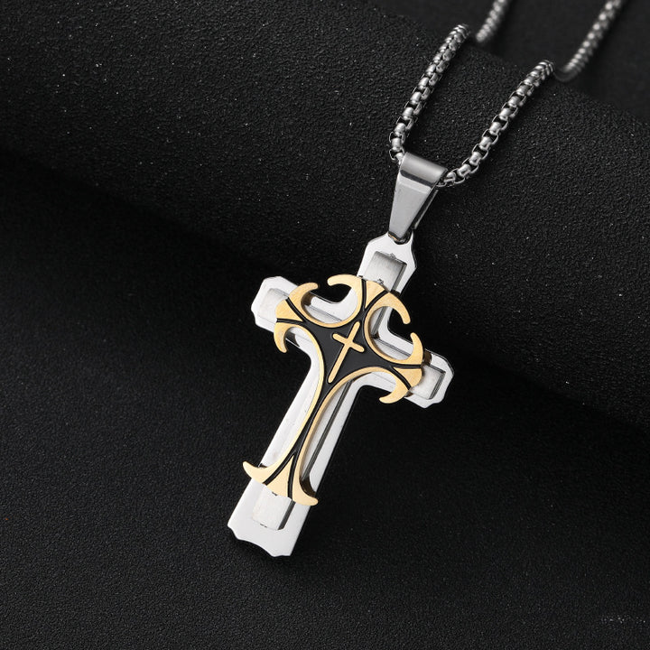 Three-layer cross pendant