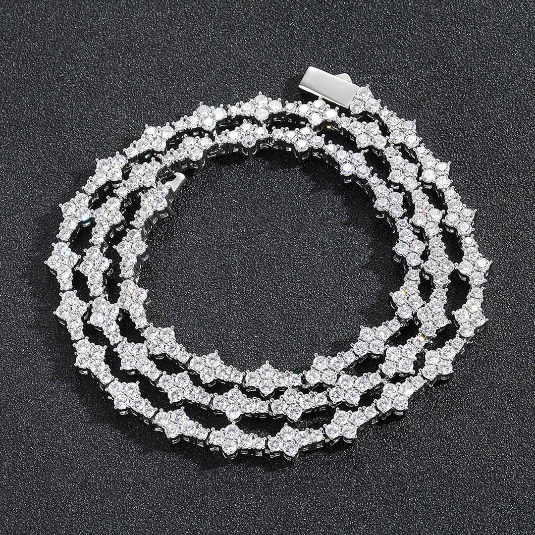 Plum Blossom Tennis Bracelet Necklace