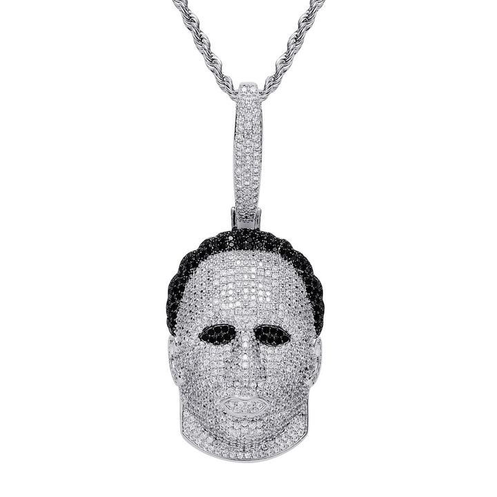 Diamond Human Head Mask Necklace