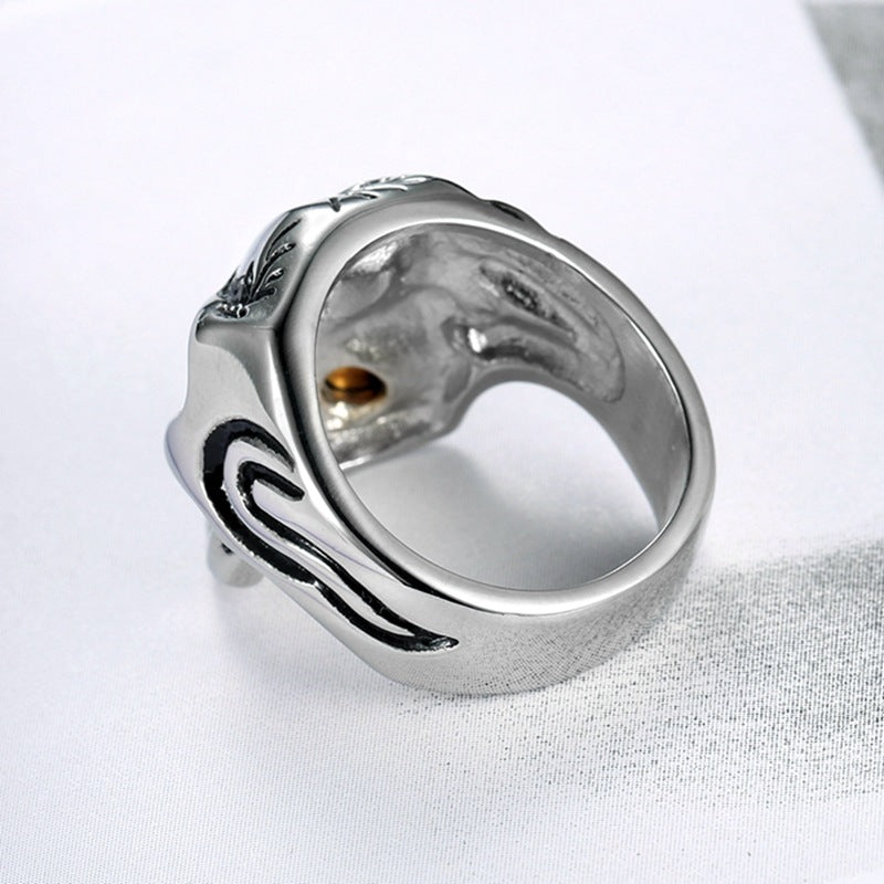 Gem Eye Skull Ring