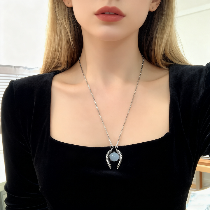 Angel Wing Crystal Ball Pendant