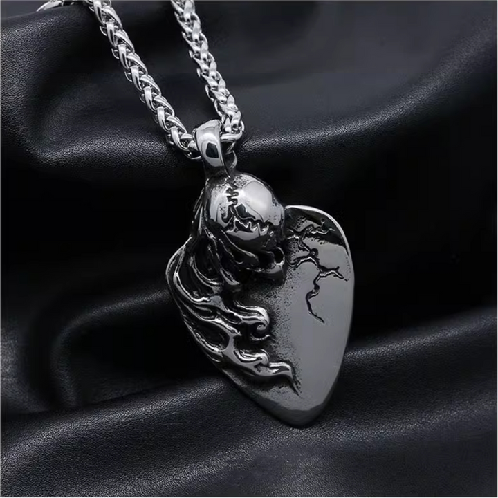 Guitar String Skull Necklace