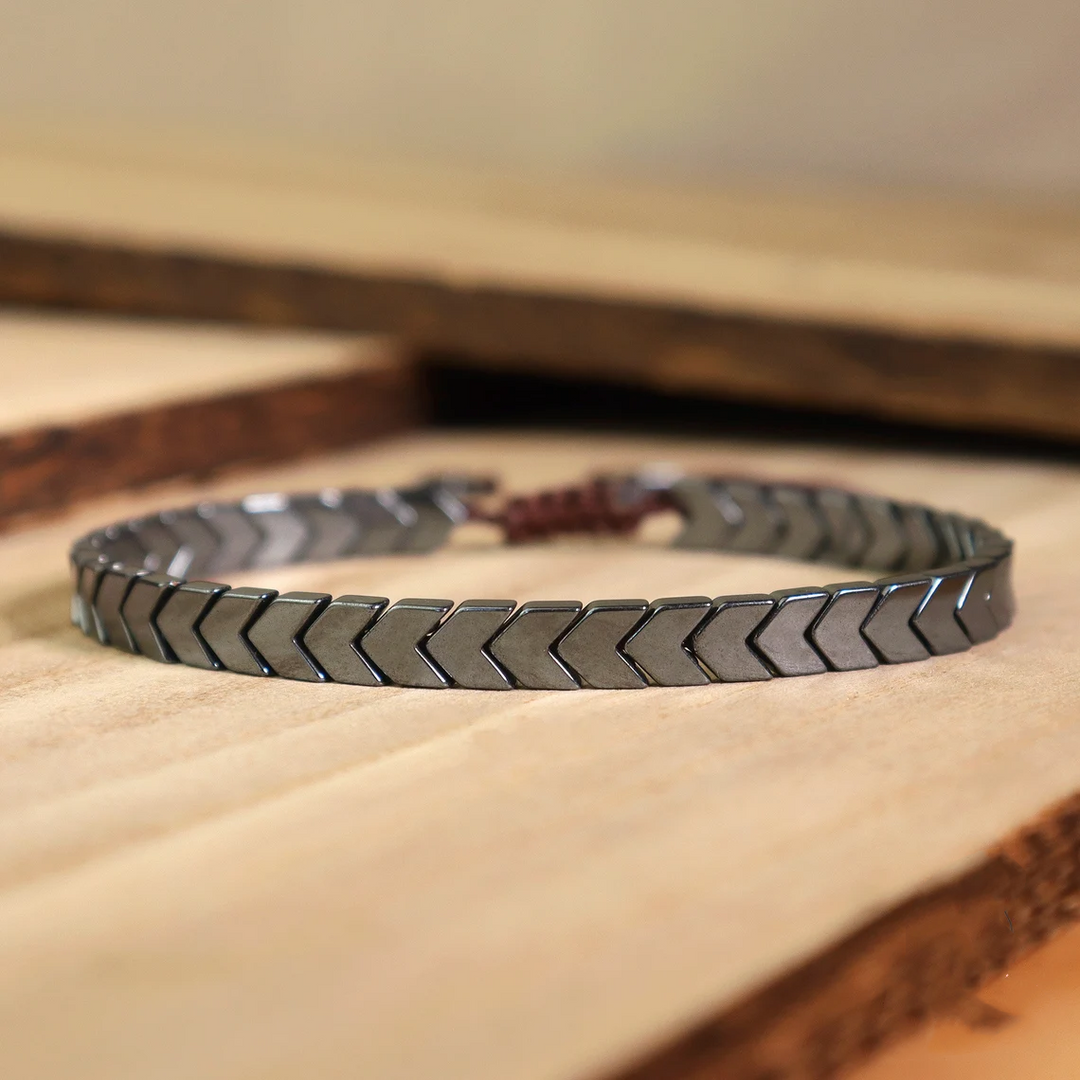 Hematite Arrowhead Braided Bracelet