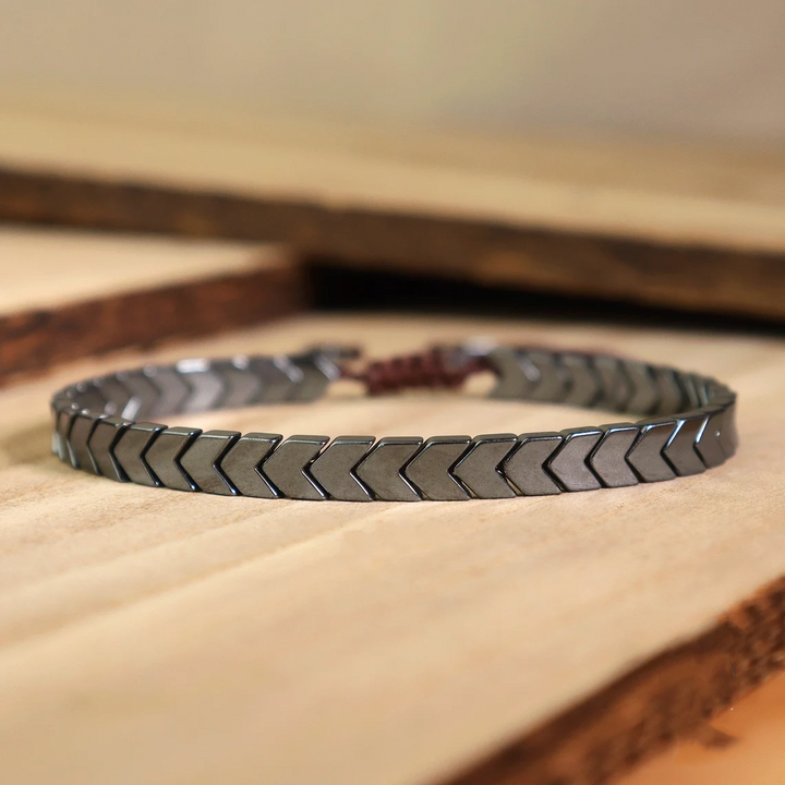 Hematite Arrowhead Braided Bracelet