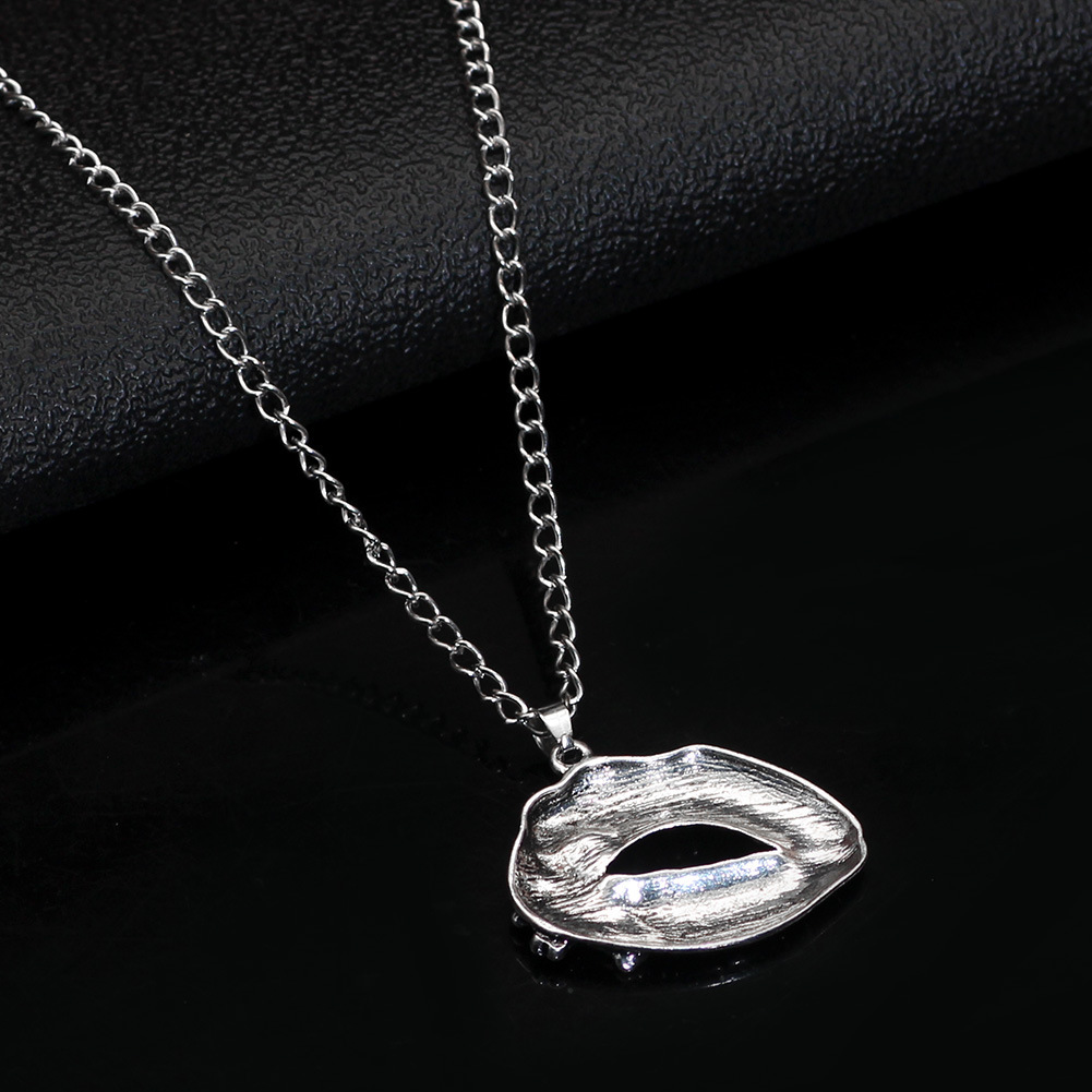 Skull Lip Bone Gothic Pendant Necklace