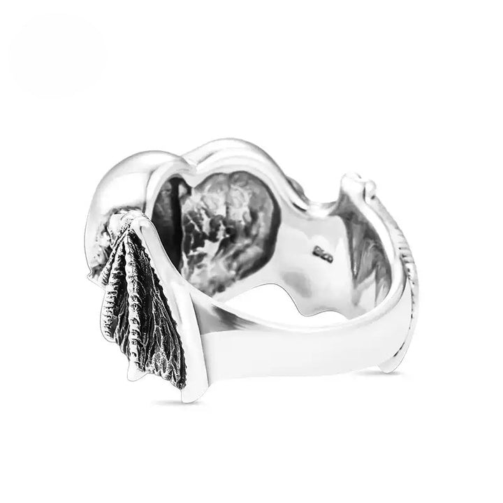 Heart Shaped Double Skull Ring