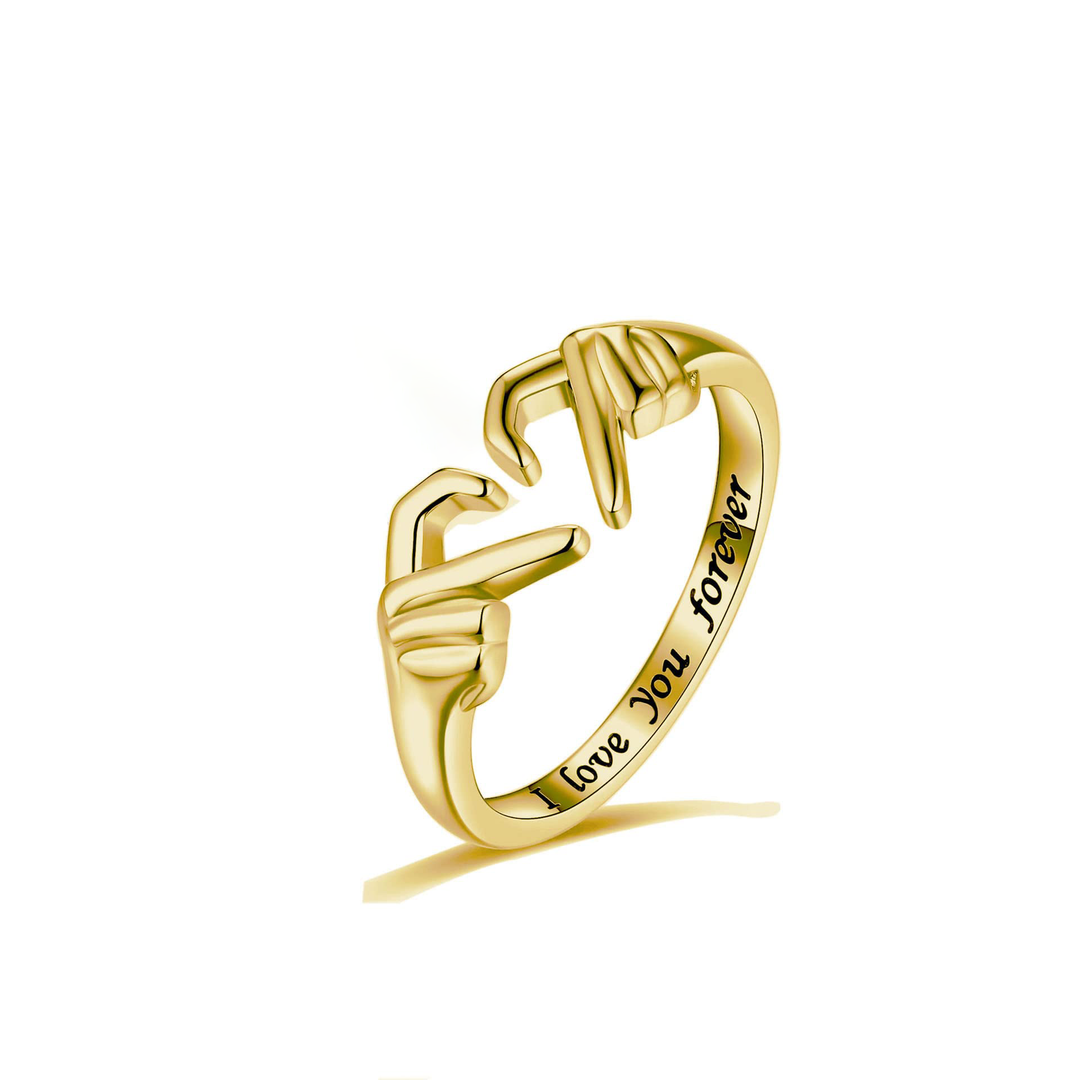 Titanium Steel Love Gesture Adjustable Ring