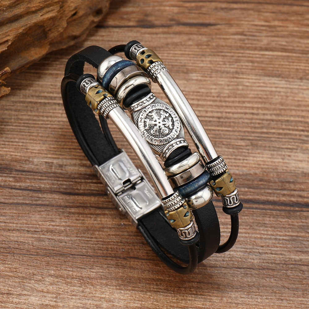 Norse Compass Multi Layer Statement Bracelet