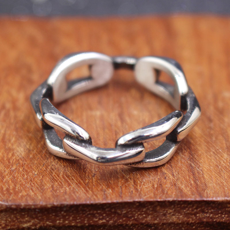 Vintage Chain Link Minimalist Band Ring