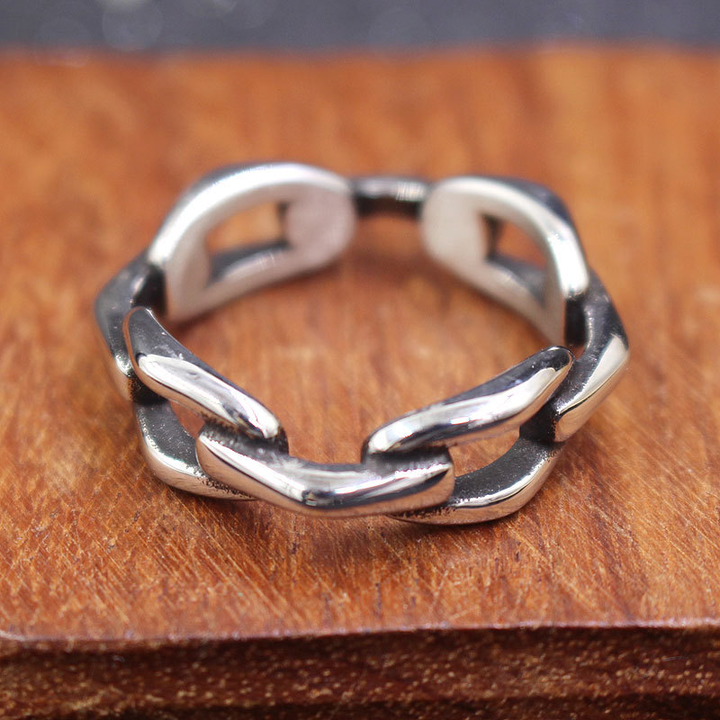 Vintage Chain Link Minimalist Band Ring