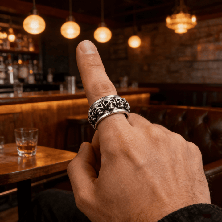 Skull Fidget Spinner Ring