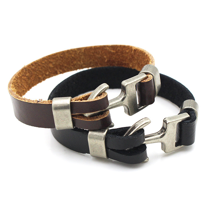 Vintage Buckle Handmade Leather Wrist Bracelet