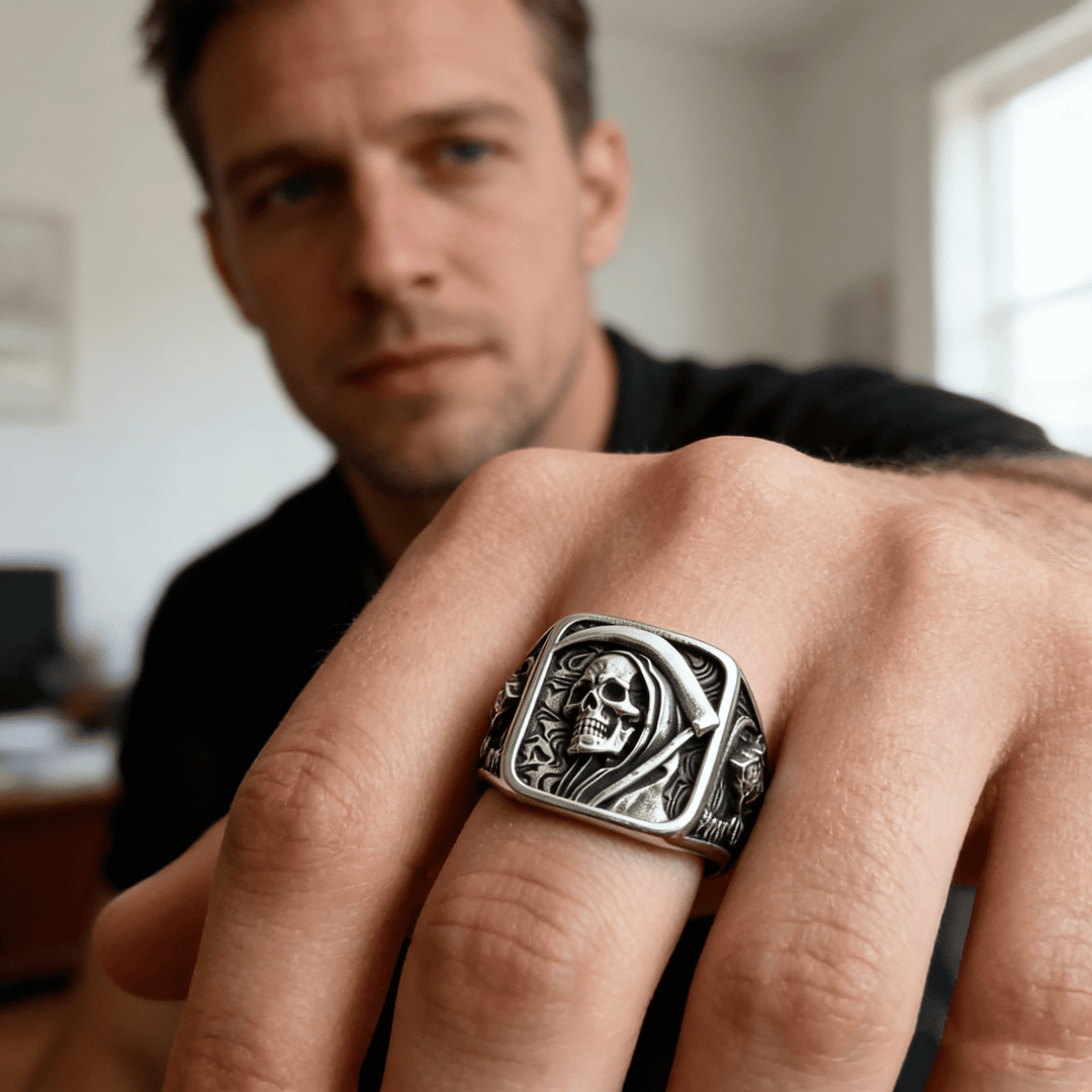 Death Scythe Skull Ring