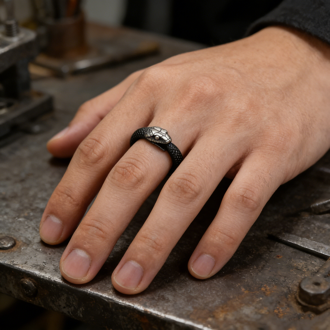Forged Serpent Wrap Ring
