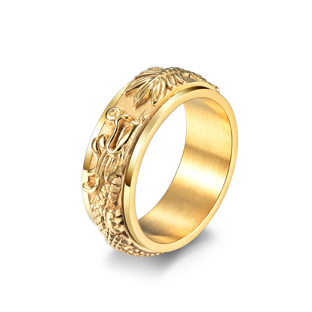 Vintage Embossed Dragon Band Finger Ring