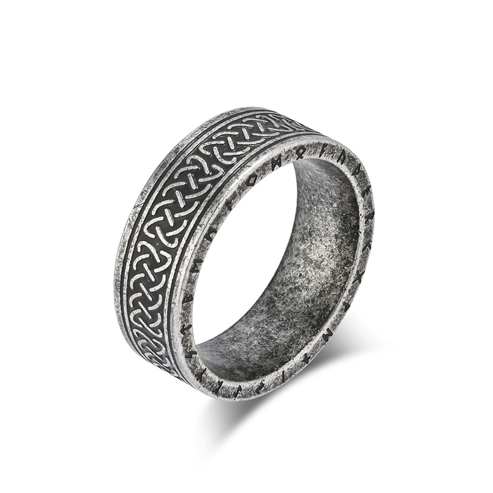 Celtic Knot Rune Engraved Vintage Band Ring