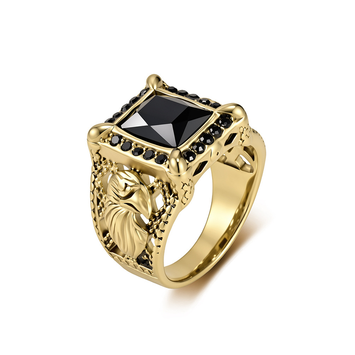 Vintage square black onyx signet ring