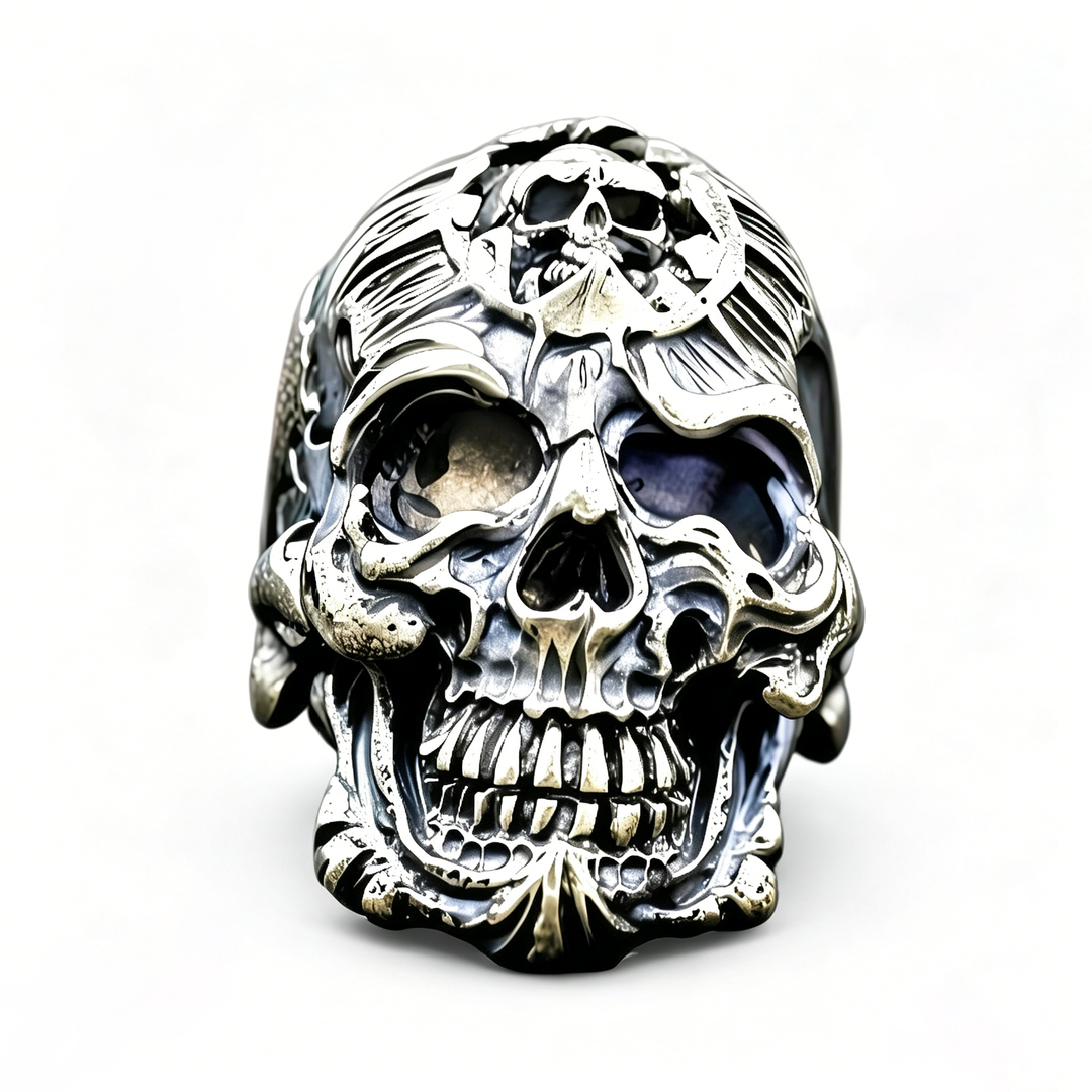 Dark Gothic Skeleton Head Retro Ring