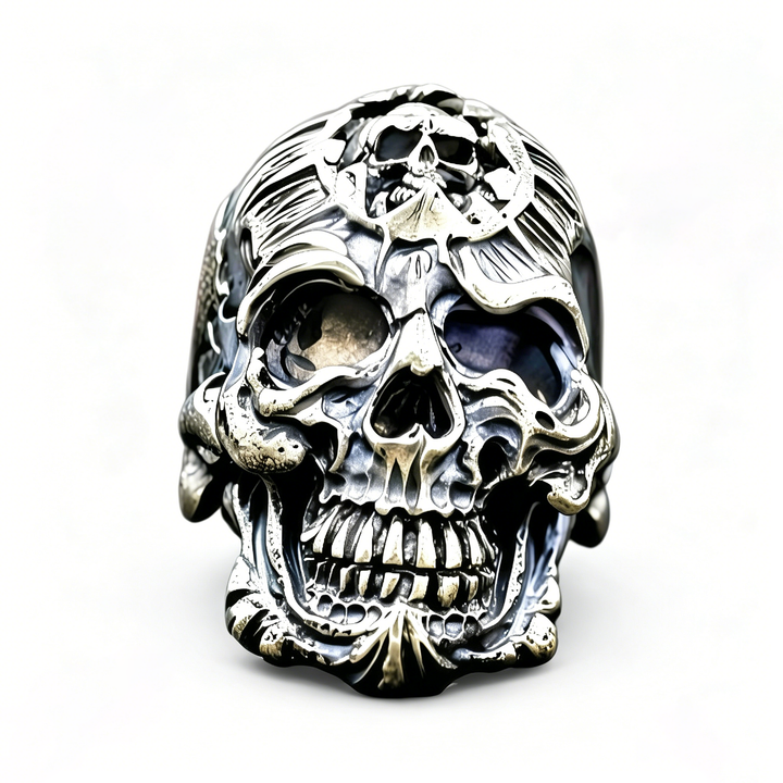 Dark Gothic Skeleton Head Retro Ring