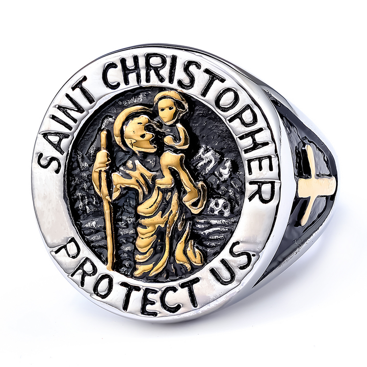 Patron Saint Christopher Travel Protection Amulet Ring