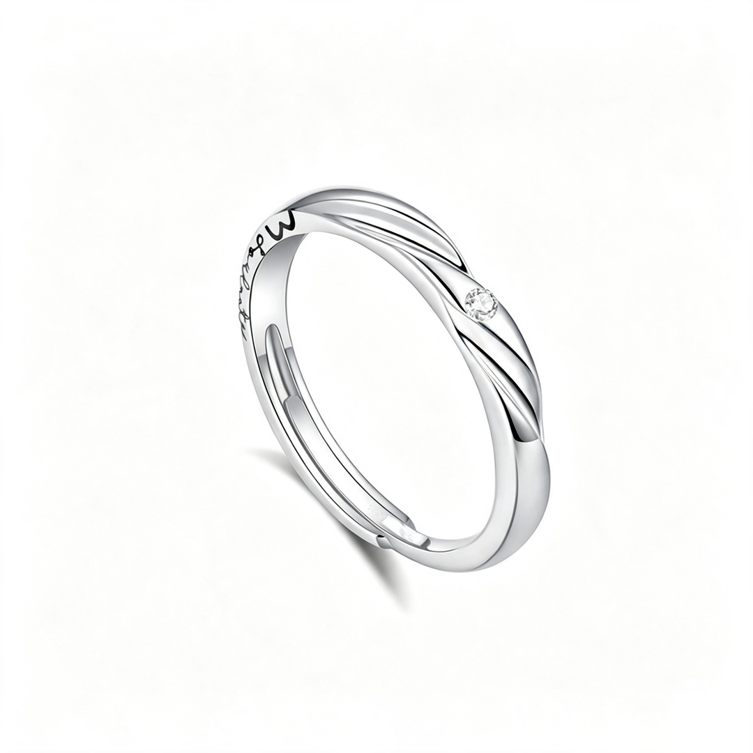 Twist Wave Soulmate Adjustable Couple Rings