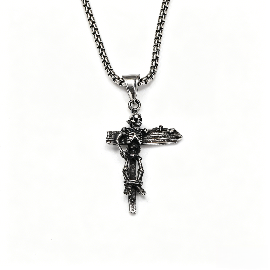 Signpost Skull and Cross Necklace