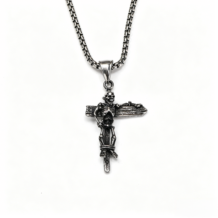 Signpost Skull and Cross Necklace
