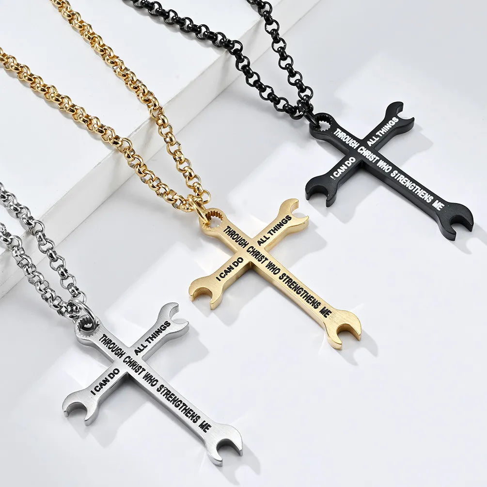 Wrench Cross Necklace