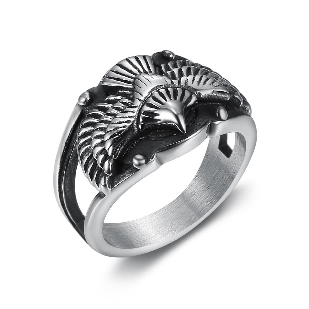 Vintage Spread Wing Eagle Biker Statement Ring