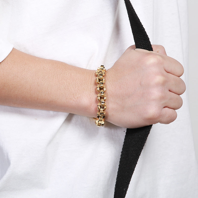 Spliced skull polygon bracelet