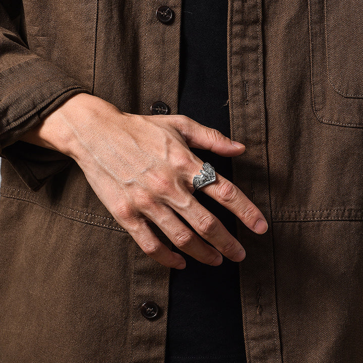 925 silver eagle ring