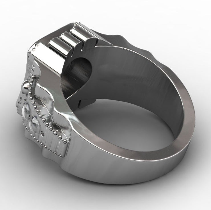 Black Diamond Skull Ring