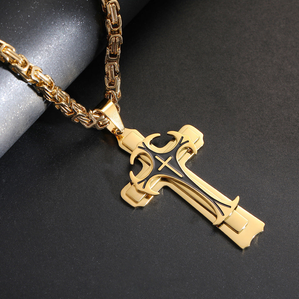 Three-layer cross pendant