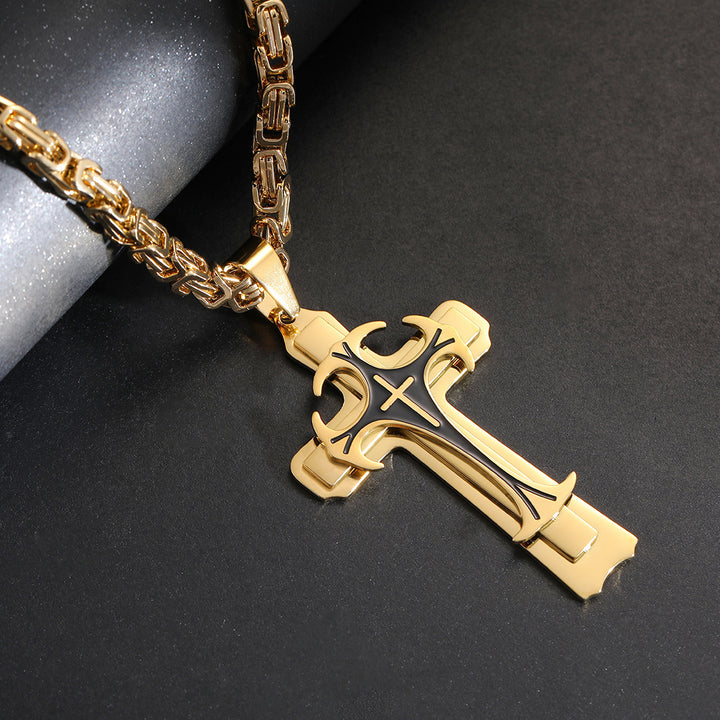 Three-layer cross pendant