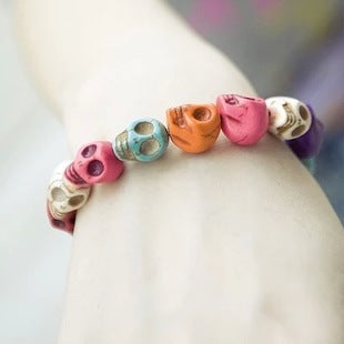 Turquoise Cracked Skull Bracelet