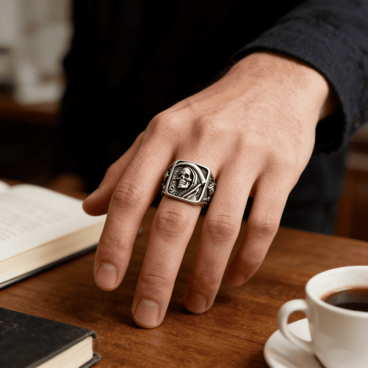 Death Scythe Skull Ring