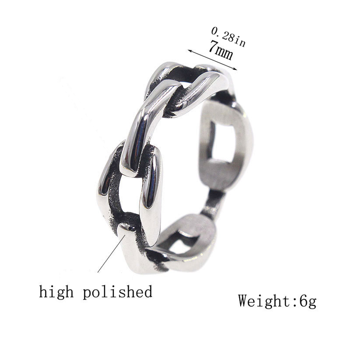 Vintage Chain Link Minimalist Band Ring
