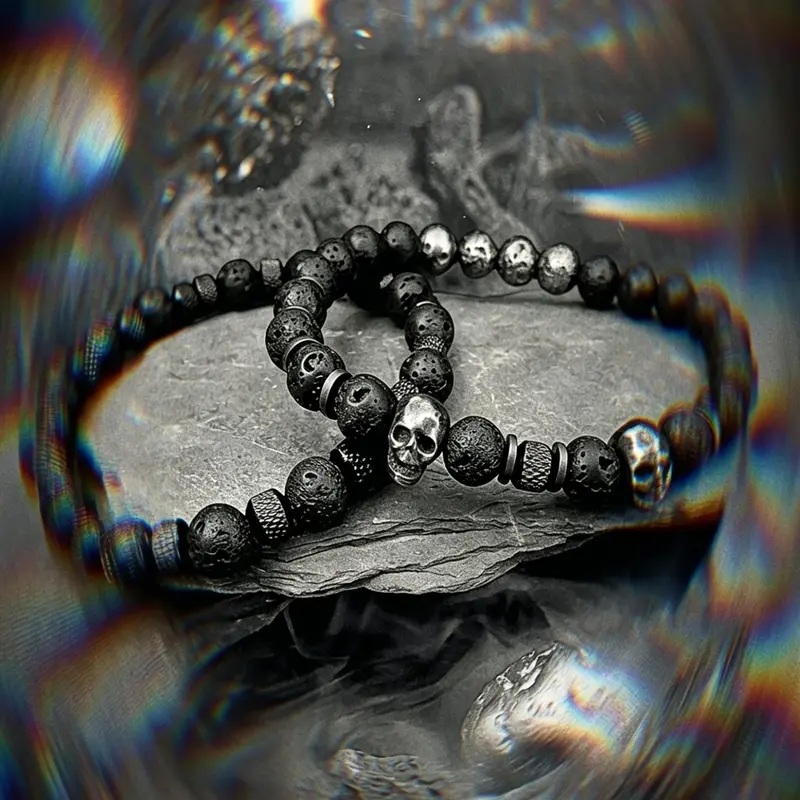 Gothic Skull Beaded Bracelet
